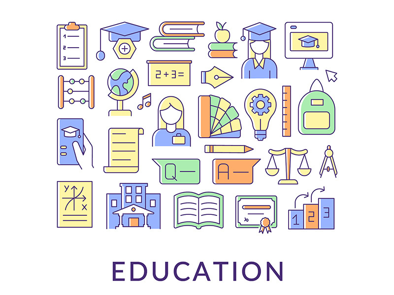 Education abstract color concept layout with headline