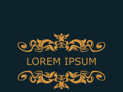 Gold luxury floral vintage monogram decorative logo template