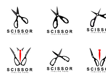 Scissors Logo Design, Barbershop Shaver Vector preview picture