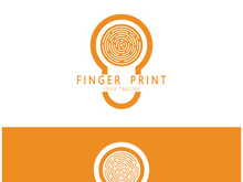 simple flat fingerprint logo,for security,identification,badge,emblem,business card,digital,vector