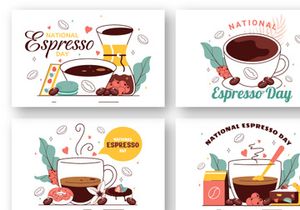 10 National Espresso Day Illustration