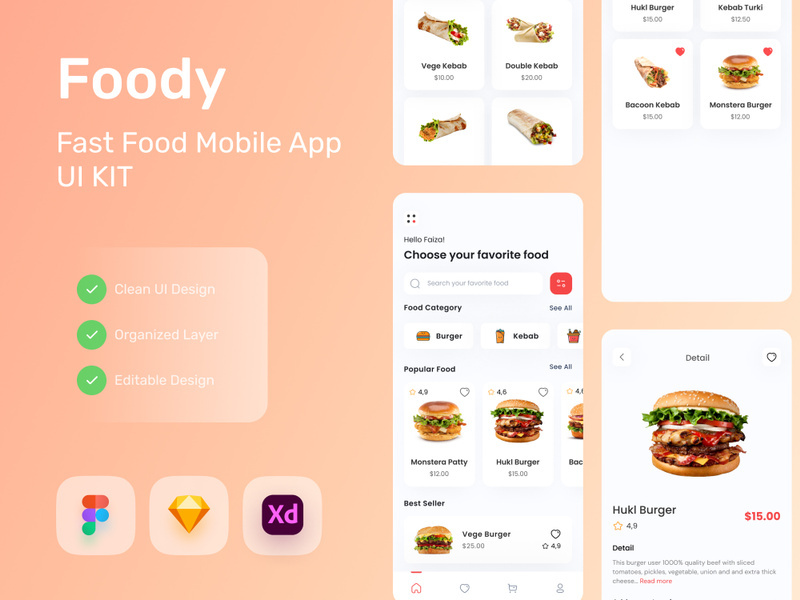 Fast Food Mobile App UI Kit