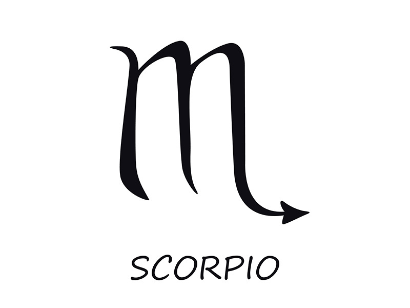 Scorpio zodiac sign black vector illustration