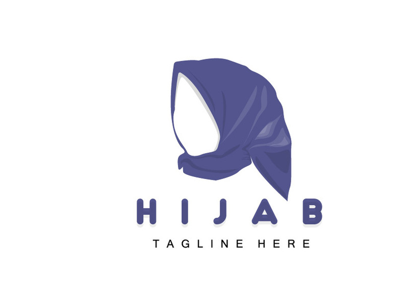 HIjab Logo, Fashion Product Vector Brand, Muslim Women Hijab Boutique Design