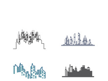 Modern city skyline icon silhouette vector illustration design