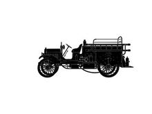 Vintage truck silhouette from early 20th century