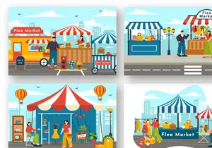 12 Flea Market Illustration
