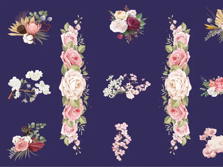 Vector Flower Watercolor Illustration