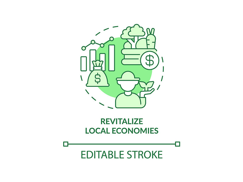 Revitalize local economies green concept icon