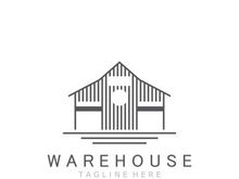 Warehouse modern storage logo business industry illustration