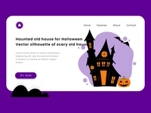 Haunted old house for halloween. vector silhouette of scary old house.