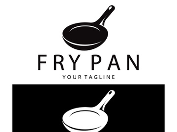 frying pan and spatula logo, kitchen cooking equipment, for business, company, restaurant preview picture