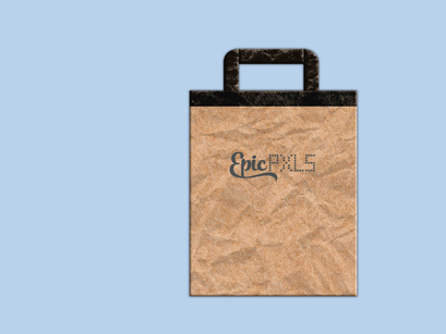 Paper Bag Mockup with Realistic Paper Texture