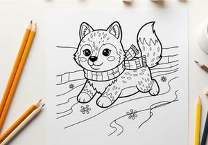 Cute fox getting vaccine vector illustration flat design