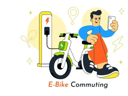 10 E Bike Commuting Illustration