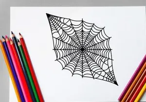 Close-up of a Spider Web with Dew Drops in Morning Light