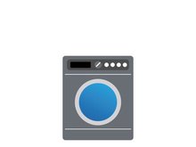 MACHINE WASHING CLOTHES ICON VECTOR IMAGE