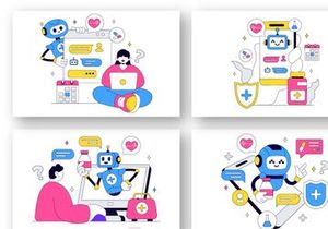 10 Medical Chatbot Vector Illustration