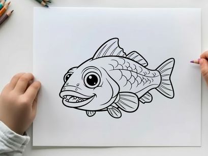 Cute smiling fish vector illustration flat design