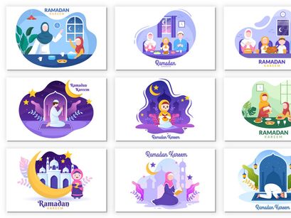 40 Ramadan Kareem Holiday Islamic Illustration