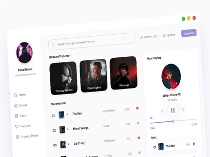 Music App Dashboard Design