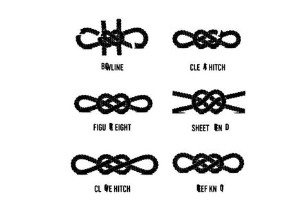 Knots silhouette illustrations for sailing and climbing