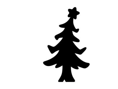 Silhouette of a Christmas Tree for Holiday Season Decorations
