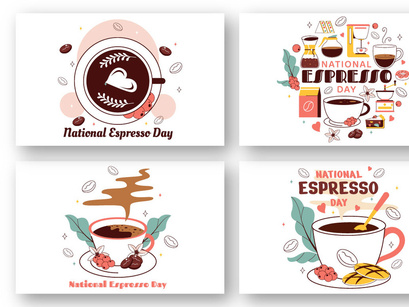 10 National Espresso Day Illustration