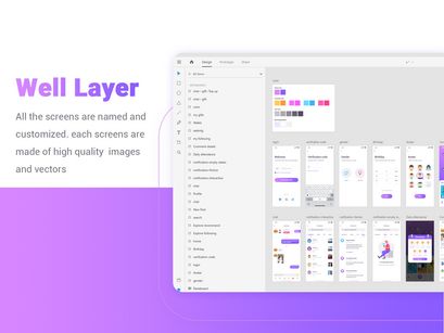 Stranger Chat - Purple social app UIkit