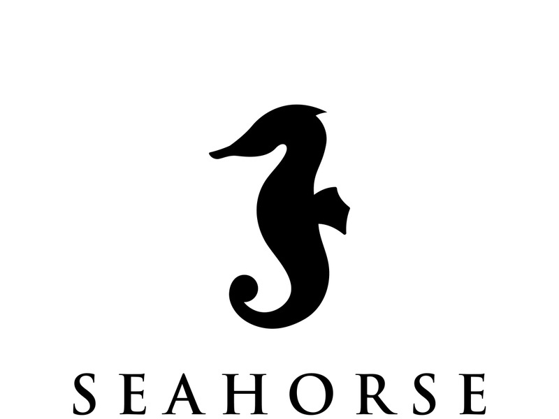 Seahorse or Hippocampus animal creative logo design.Sea animal type.