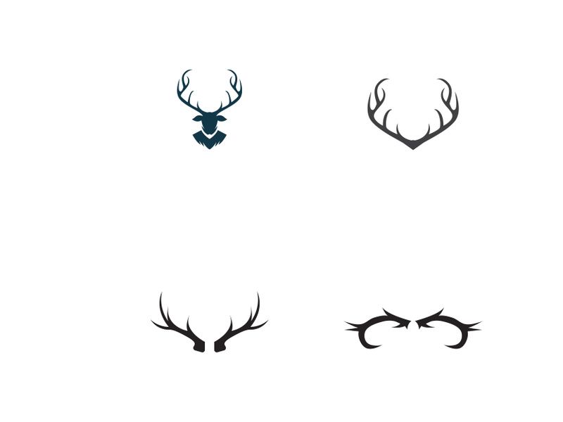 Deer head antler logo