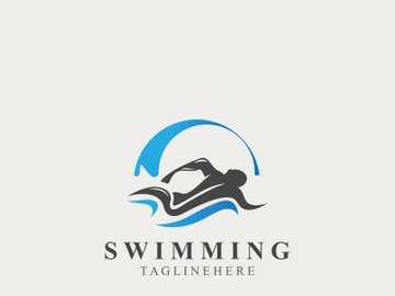 Swimming logo symbol icon graphic design illustration idea creative template preview picture