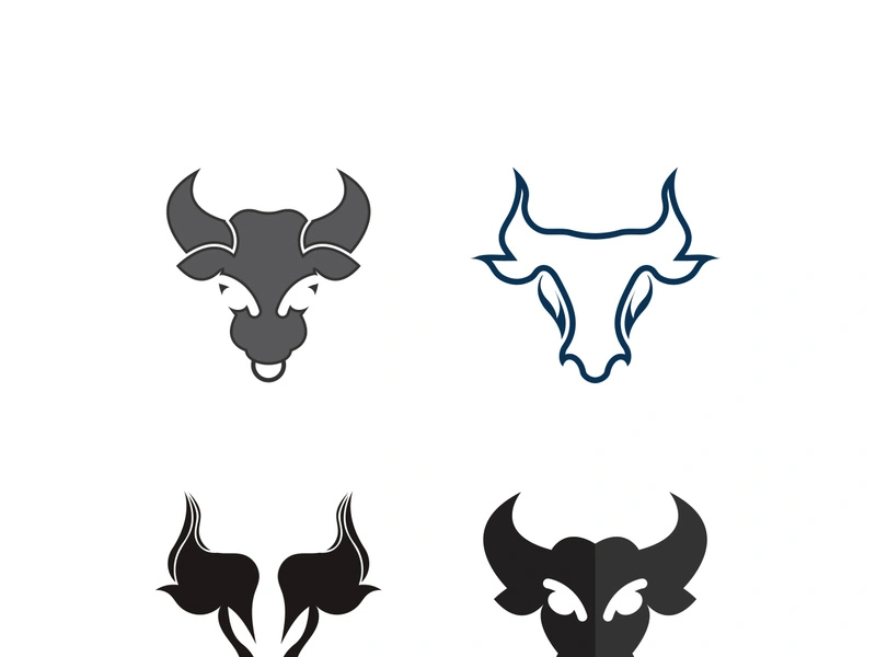 Bull head logo vector icon design illustration
