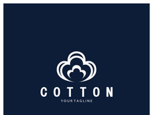Soft natural organic cotton flower plant logo for cotton plantations, industries,business,textile,clothing and beauty,vector