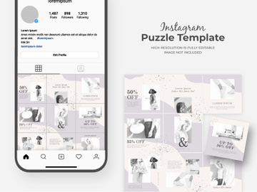 Minimalist instagram puzzle template preview picture