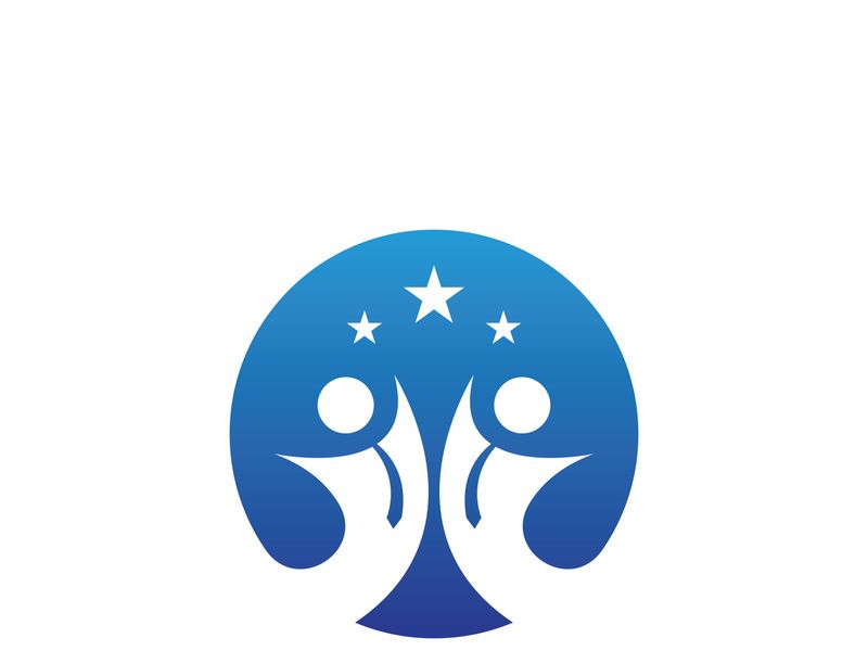 People star logo design to achieve a success or dream.