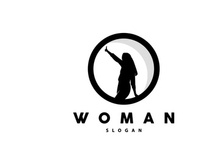 Woman Logo, Wellness Girl Photo Pose Vector, Beauty And Elegance Design