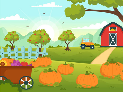 15 Harvest Season Vector Illustration