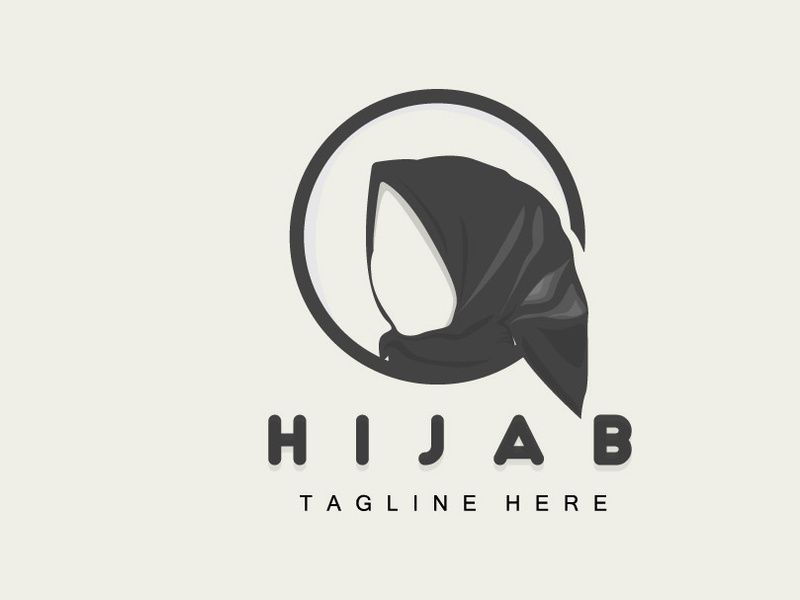 HIjab Logo, Fashion Product Vector Brand, Muslim Women Hijab Boutique Design