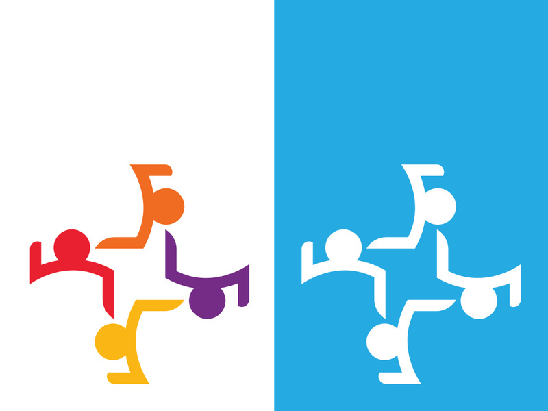 Community, network and social icon design template