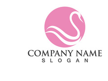 Swan Bird Love Symbol Logo Vector