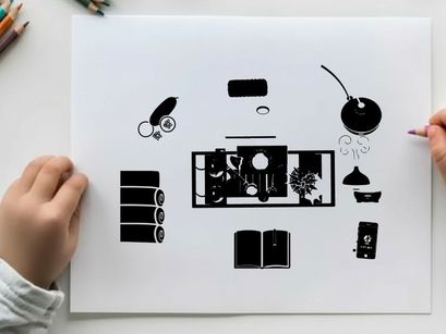 Silhouette of a smart home automation system control panel