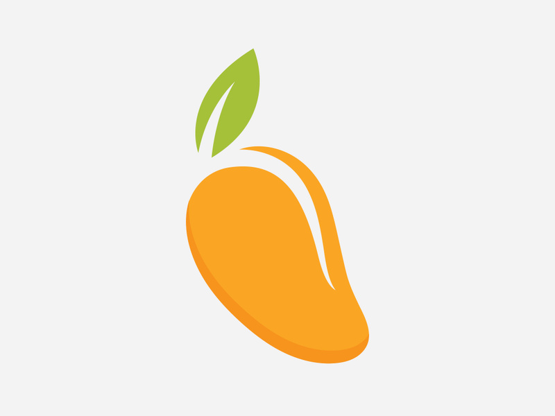 Logo design with fresh mango Royalty Free Vector Image