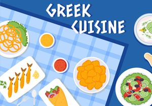 11 Greek Cuisine Restaurant Illustration