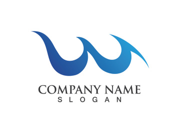 water wave logo design template preview picture