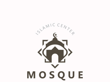 Mosque Logo design, simple islamic architecture, emblem symbol islamic center vector template preview picture