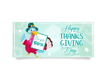 Happy Thanksgiving day flat poster vector template preview picture
