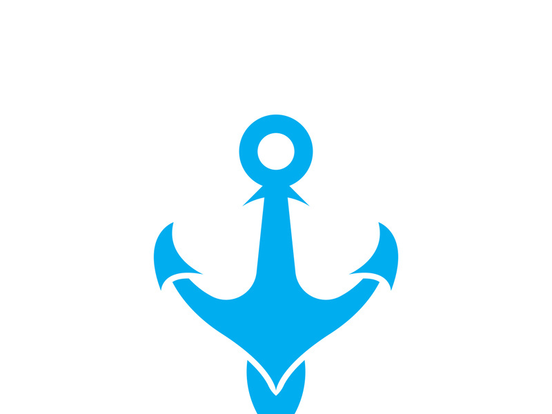 Anchor logo icon boat ship marine navy design vector