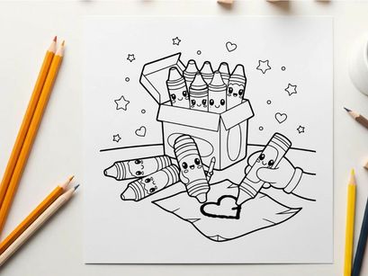 Cute pencils in love hug vector illustration flat design