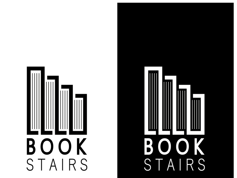 book stairs logo, or library for bookstores, book companies, publishers, encyclopedias, libraries, education, digital books, vectors
